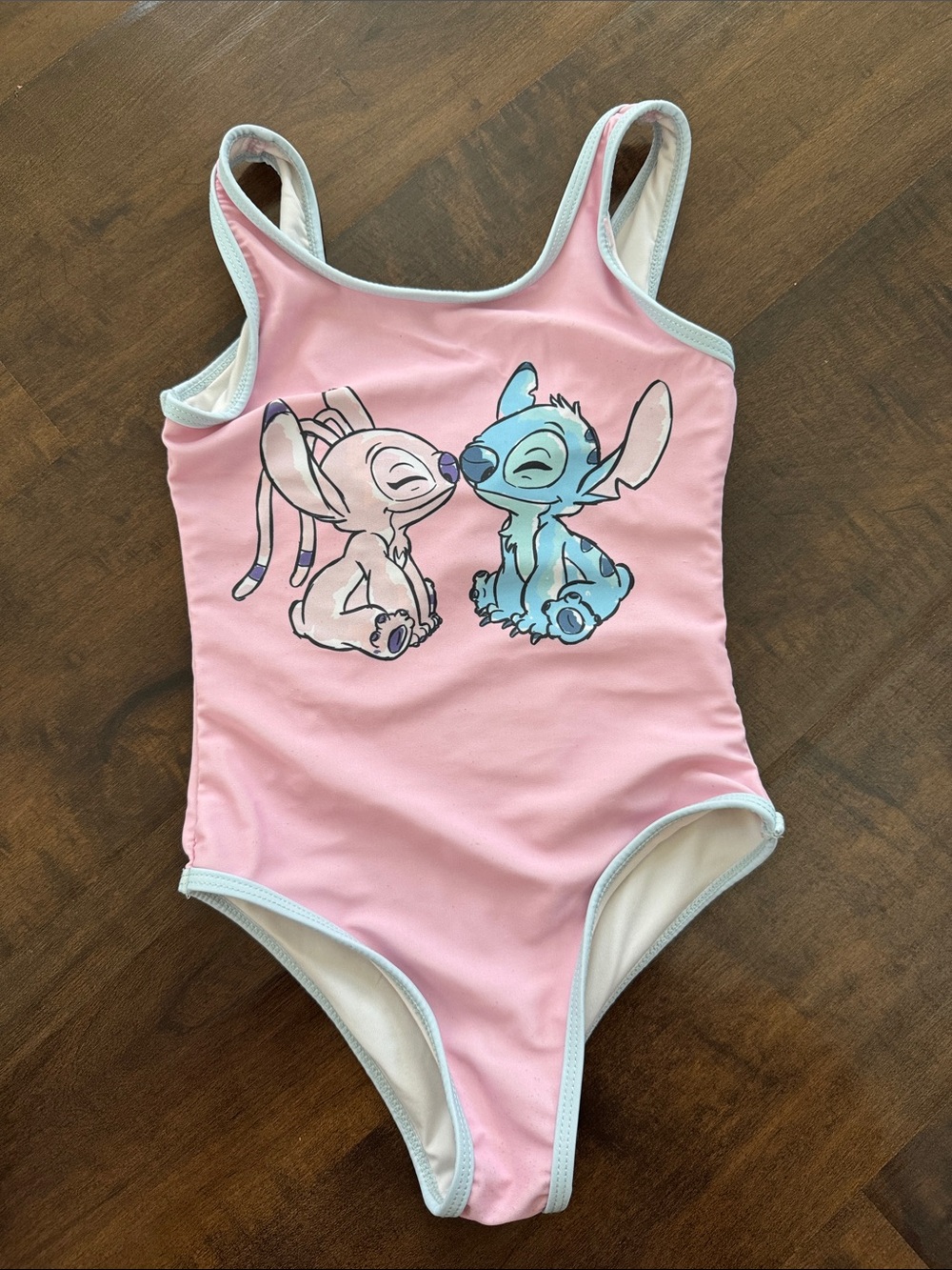 Disney Pink One-Piece Swim with Stitch & Angel Graphic